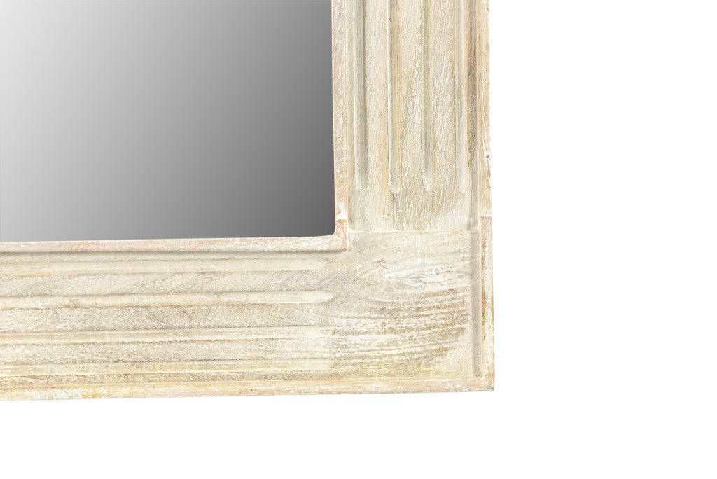 40" White Solid Wood Framed Accent Mirror