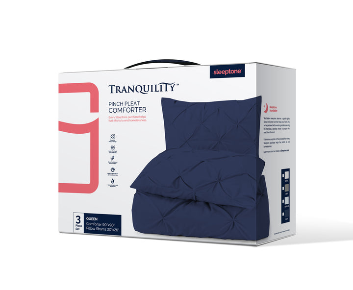 Navy Blue Queen Microfiber 110 Thread Count Washable Down Alternative Comforter