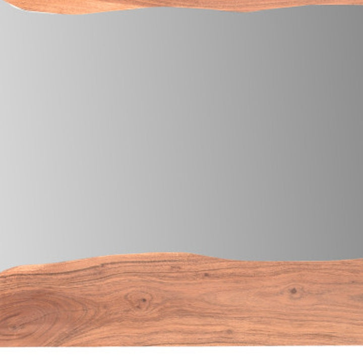 24" Brown Solid Wood Framed Accent Mirror