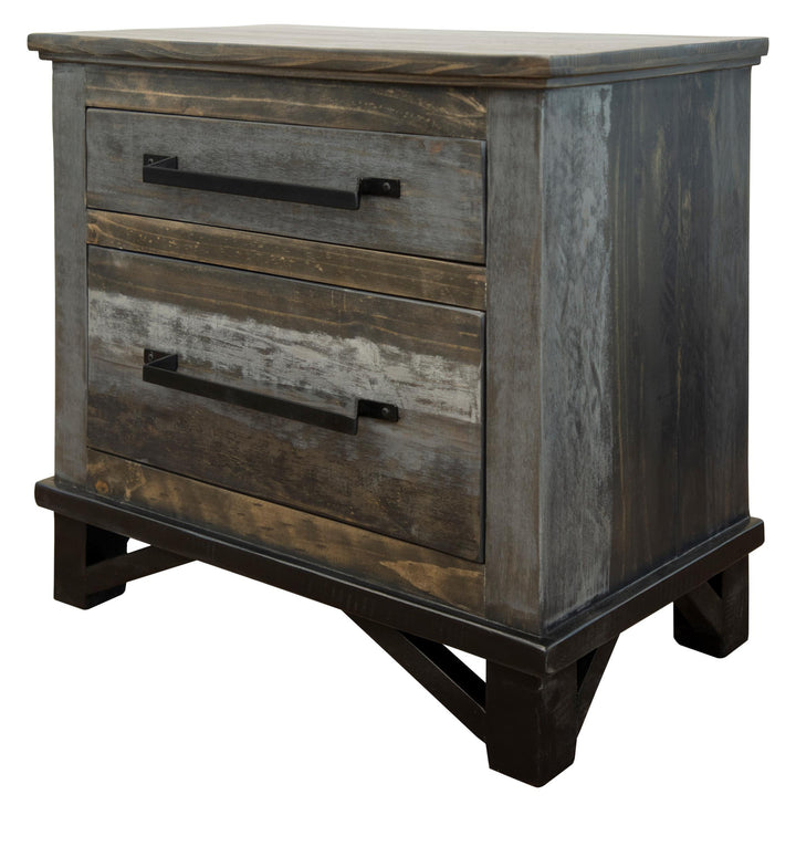 27" Brown Two Drawer Nightstand