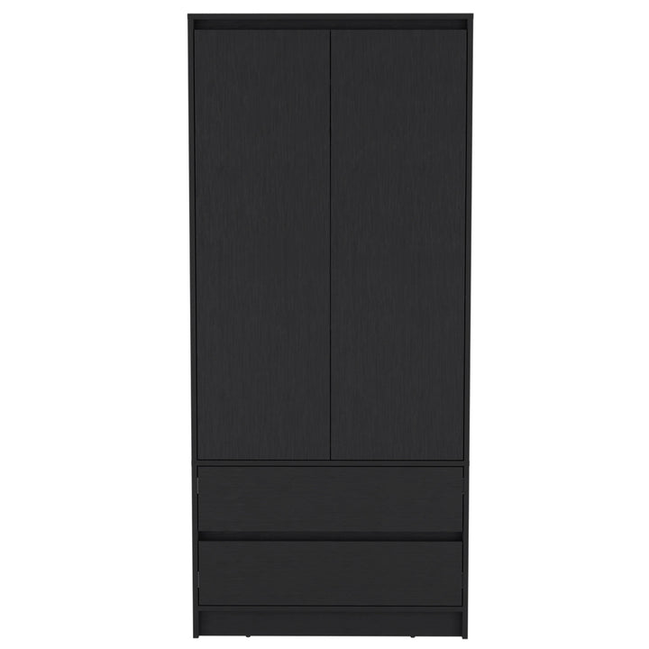 32" Black Two Drawer Combo Dresser