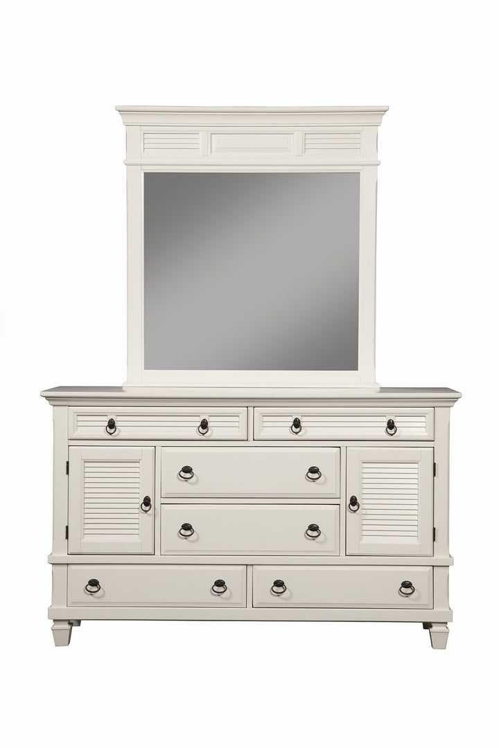 62" White Solid Wood Six Drawer Double Dresser