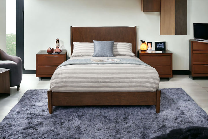 Brown Solid and Manufactured Wood King Bed