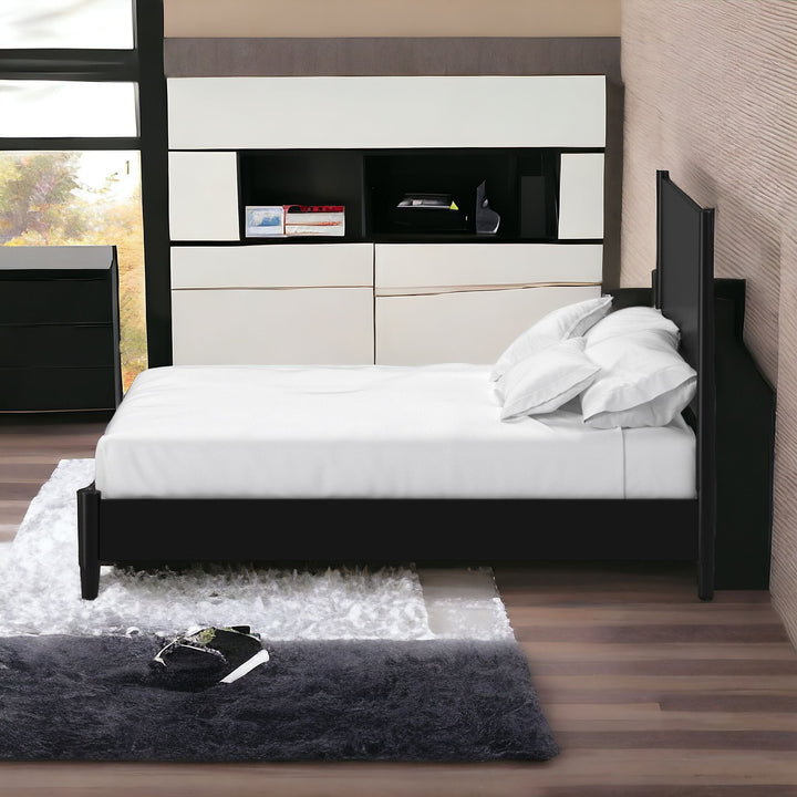 Black Solid and Manufactured Wood California King Bed