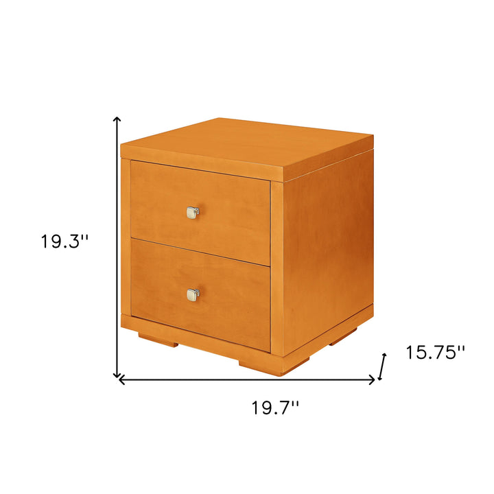 19" Cherry Two Drawer Nightstand