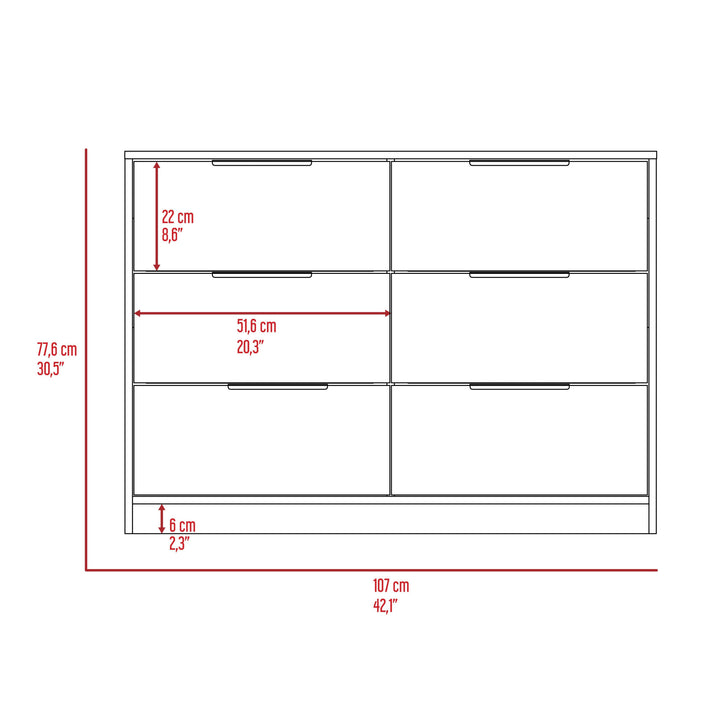 16" Black Four Drawer Dresser