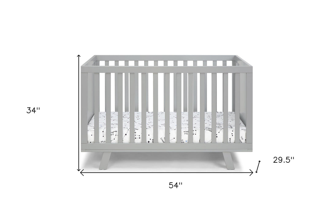 Light Gray Solid and Manufactured Wood Standard Three In One Convertible Crib