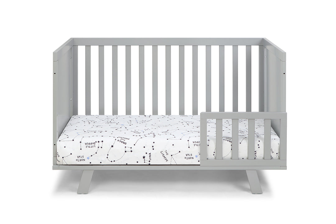 Light Gray Solid and Manufactured Wood Standard Three In One Convertible Crib