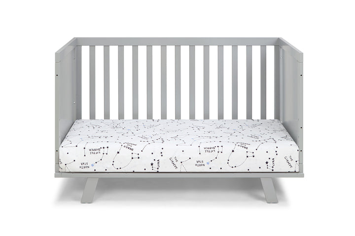 Light Gray Solid and Manufactured Wood Standard Three In One Convertible Crib