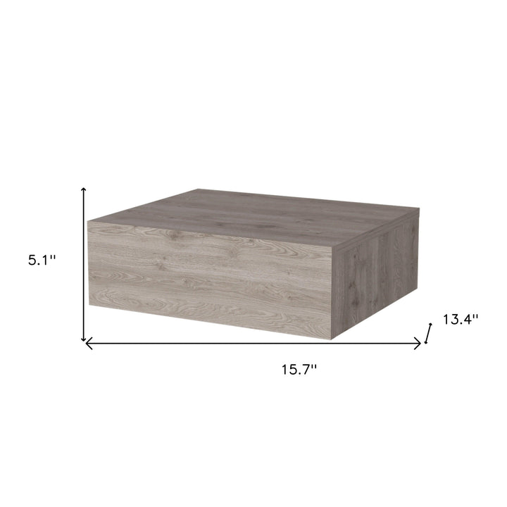 5" Gray One Drawer Faux Wood Floating Nightstand