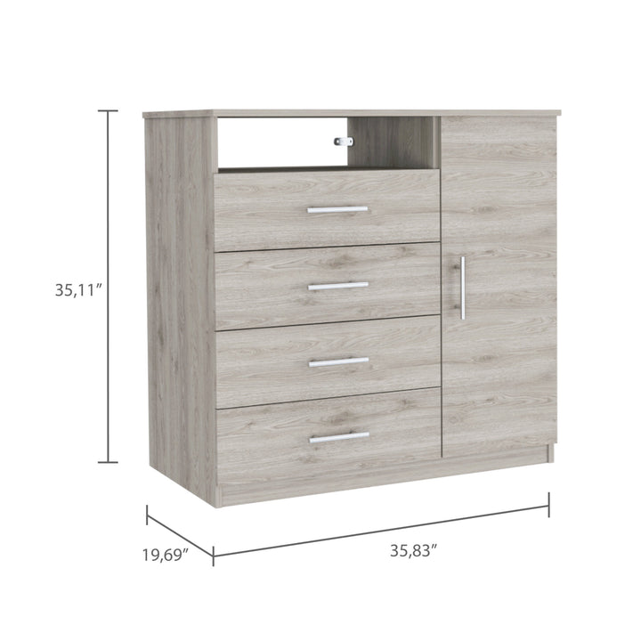 36" Light Gray Four Drawer Dresser