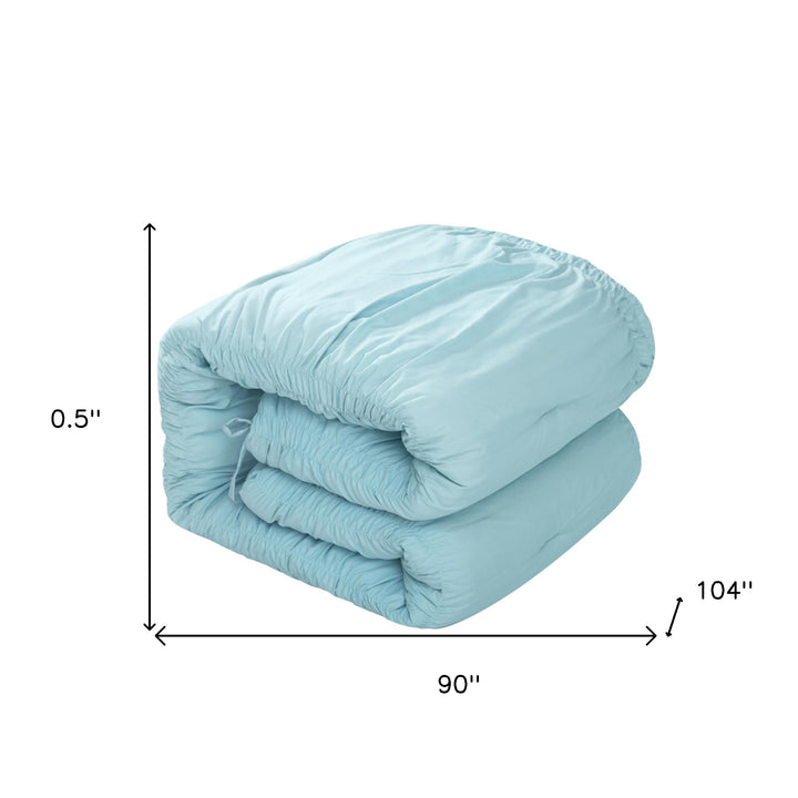 Blue King Polyester 180 Thread Count Washable Down Comforter Set