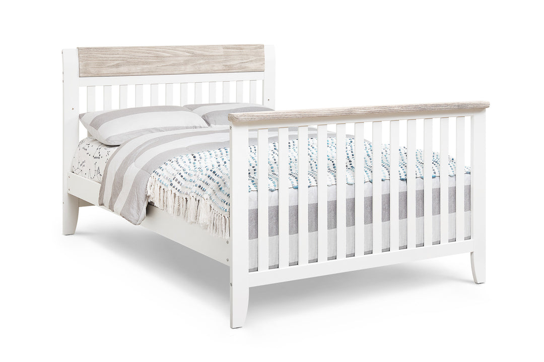 White Solid and Manufactured Wood Standard Four In One Convertible Crib