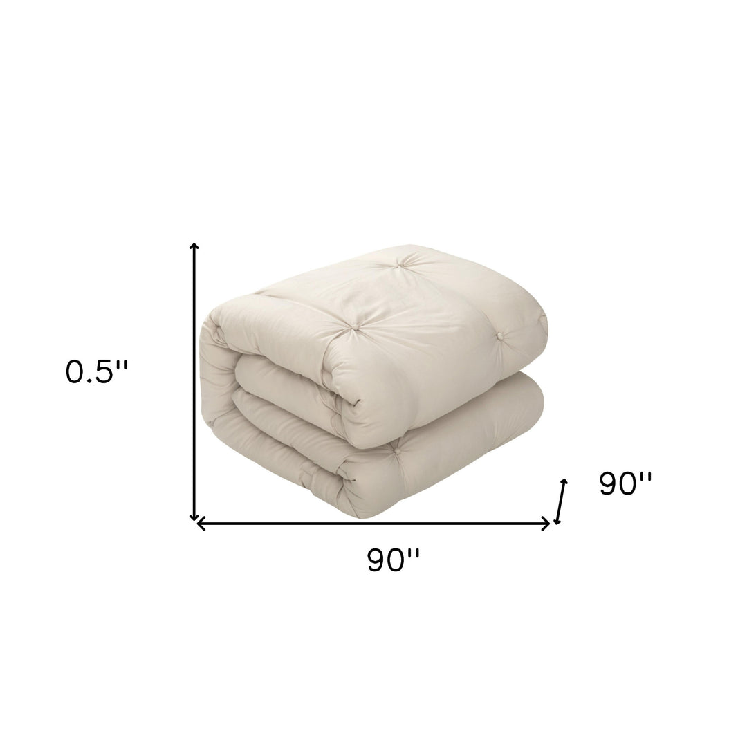 Beige Queen Polyester 180 Thread Count Washable Down Comforter Set