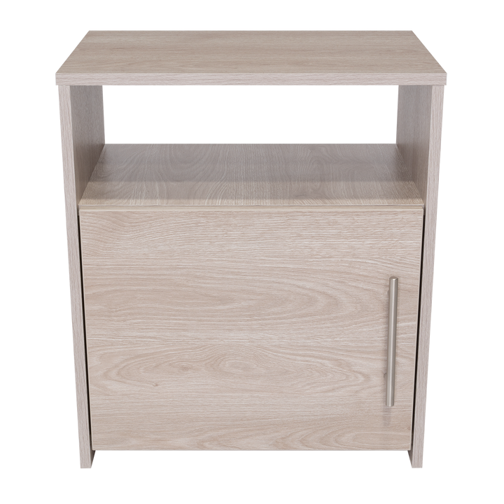 23" Gray Faux Wood Nightstand With Storage