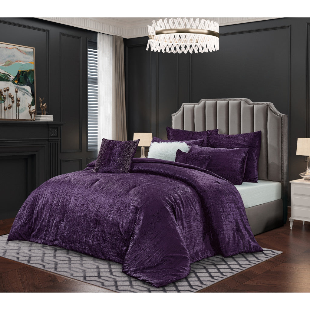 Purple Queen Polyester 220 Thread Count Washable Down Comforter Set