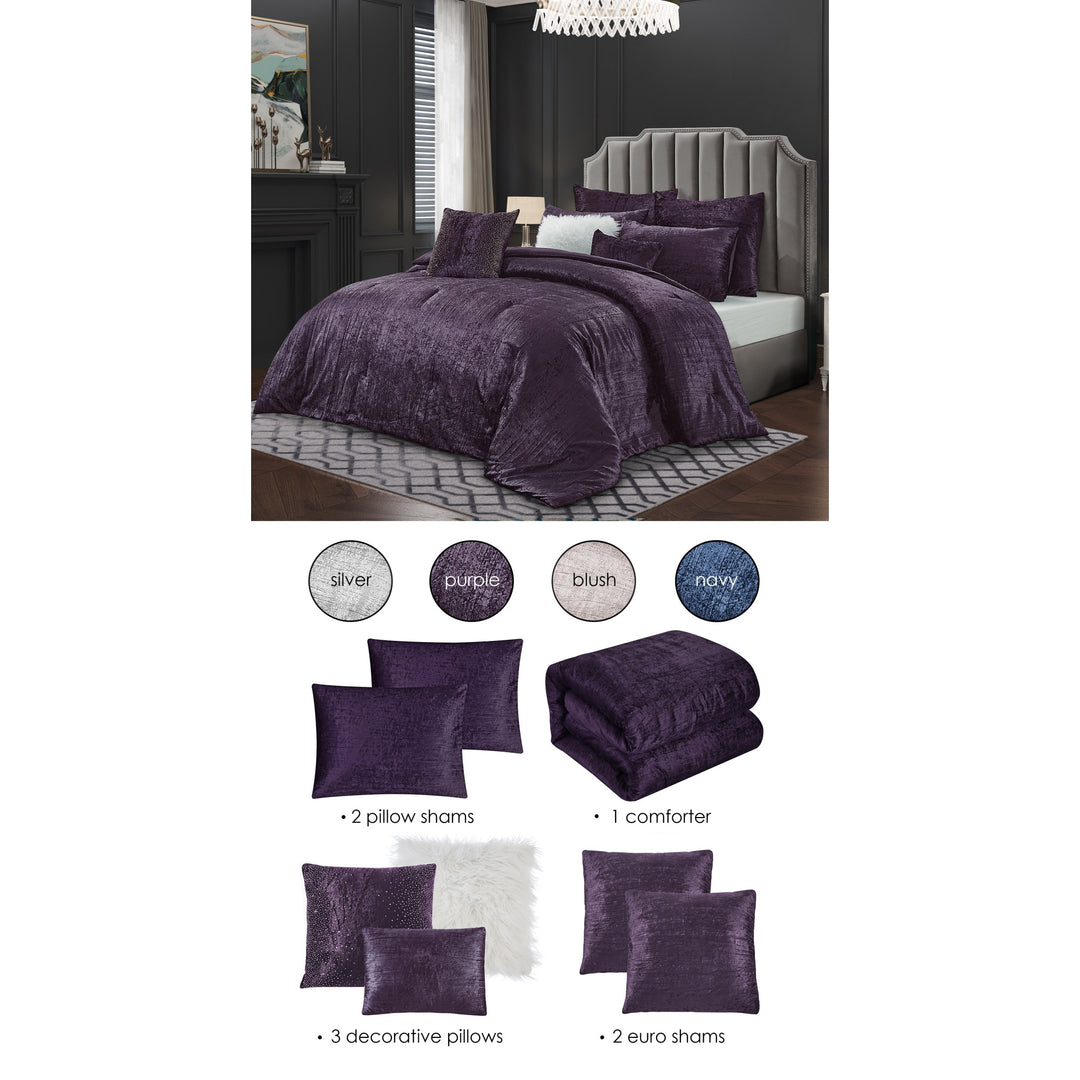 Purple Queen Polyester 220 Thread Count Washable Down Comforter Set