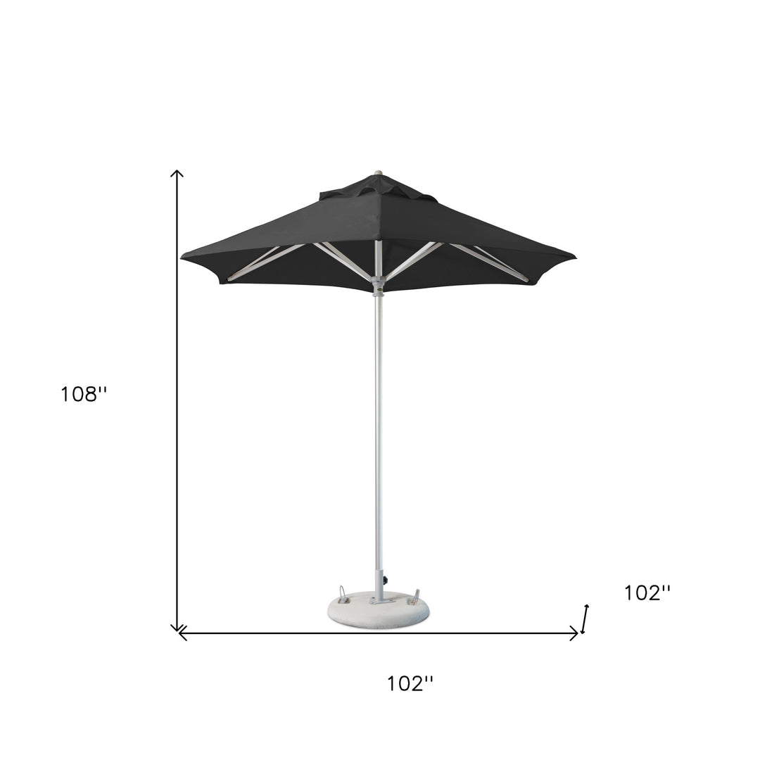 9' Black Polyester Round Market Patio Umbrella