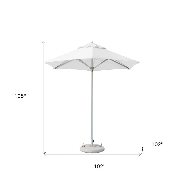 9' White Polyester Round Market Patio Umbrella