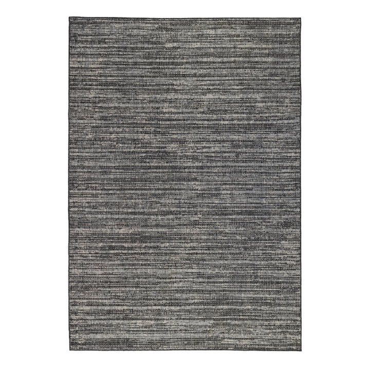 4' x 6' Brown and Ivory Striped Stain Resistant Indoor Outdoor Area Rug