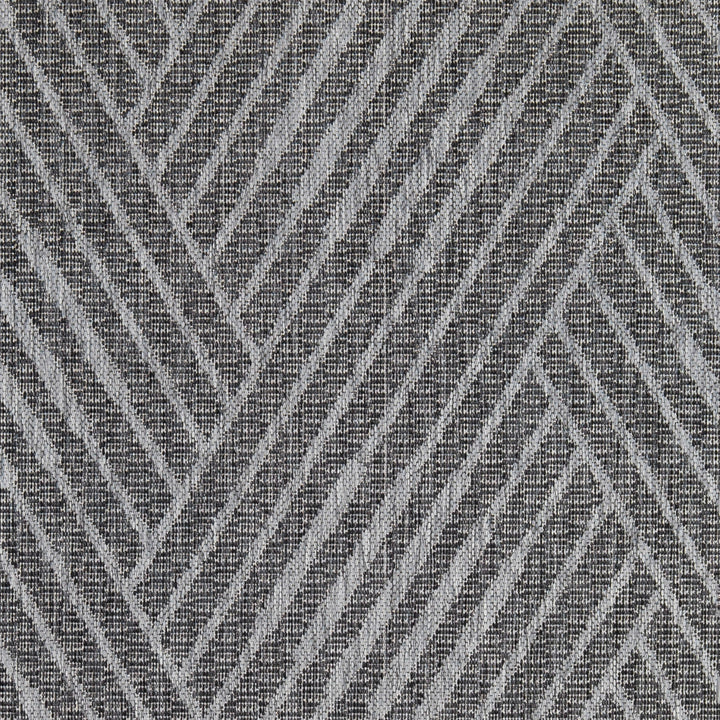 8' x 10' Gray and Blue Geometric Stain Resistant Indoor Outdoor Area Rug