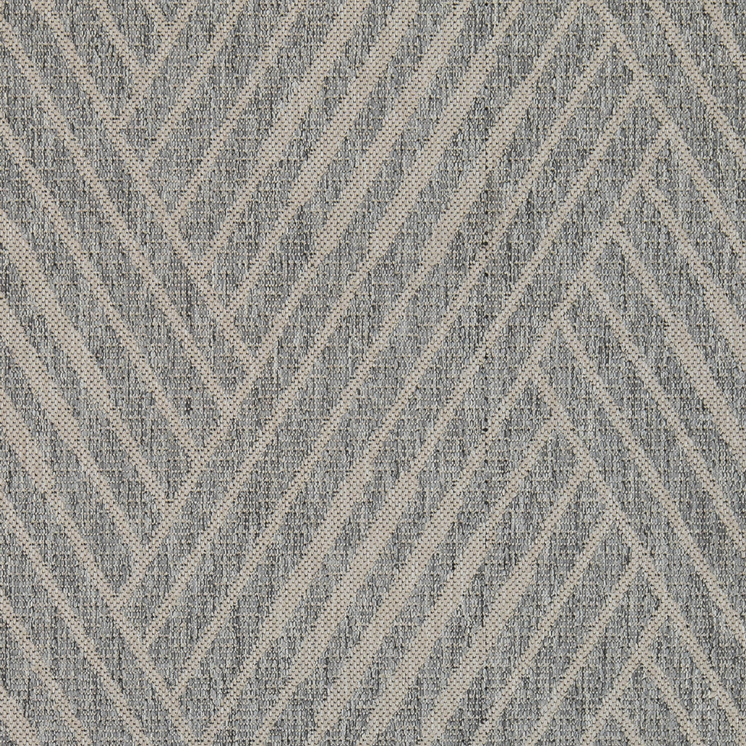 4' x 6' Gray Geometric Stain Resistant Indoor Outdoor Area Rug