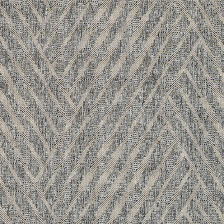 4' x 6' Gray Geometric Stain Resistant Indoor Outdoor Area Rug