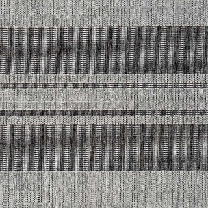 5' x 8' Blue and Gray Striped Stain Resistant Indoor Outdoor Area Rug