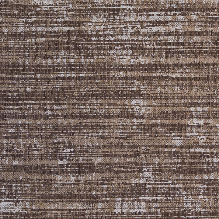 4' x 6' Brown and Ivory Striped Stain Resistant Indoor Outdoor Area Rug