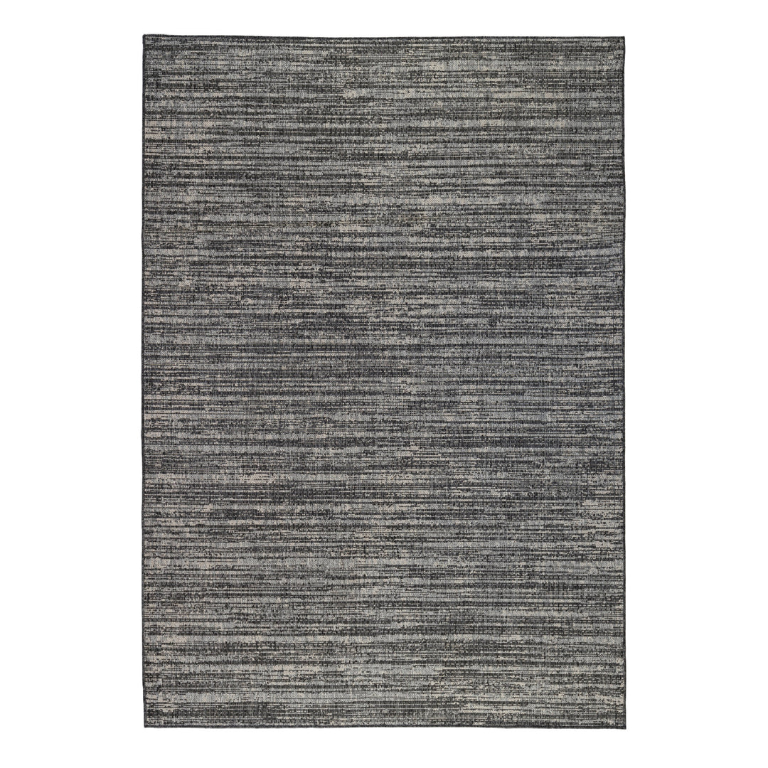 5' x 8' Brown and Ivory Striped Stain Resistant Indoor Outdoor Area Rug