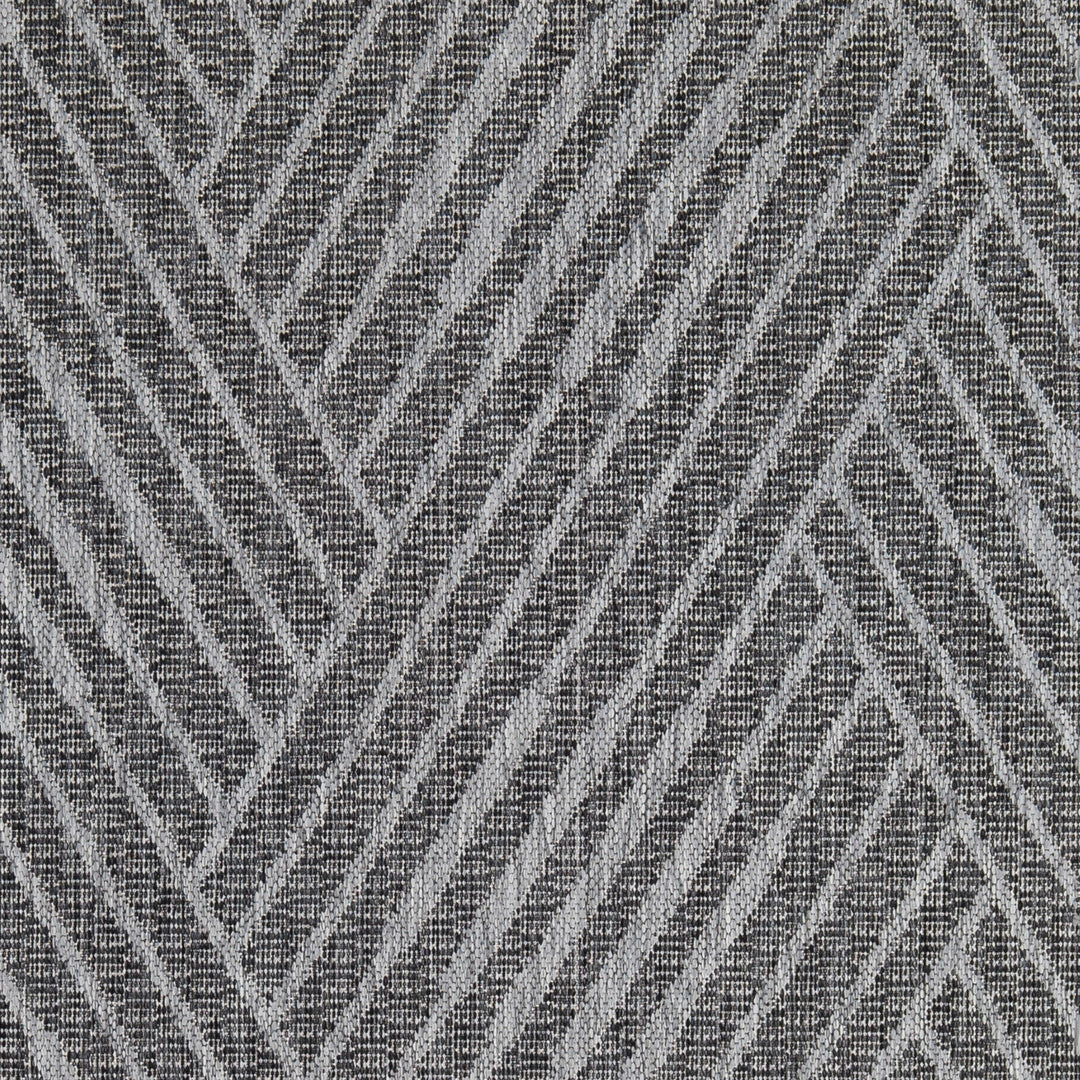 9' x 12' Gray and Blue Geometric Stain Resistant Indoor Outdoor Area Rug