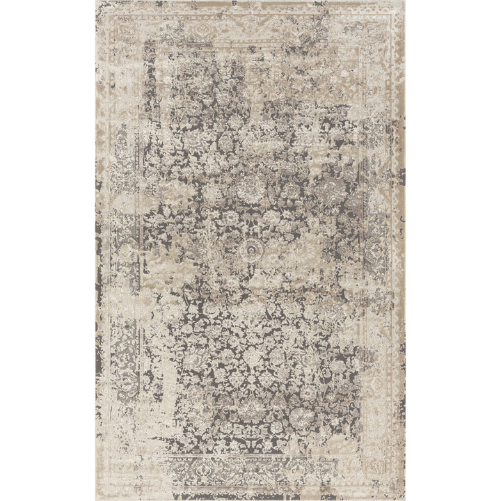 10' x 14' Gray and Ivory Floral Area Rug