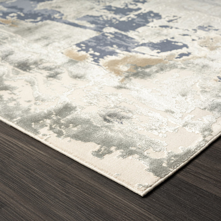 10' x 14' Blue and Beige Abstract Area Rug