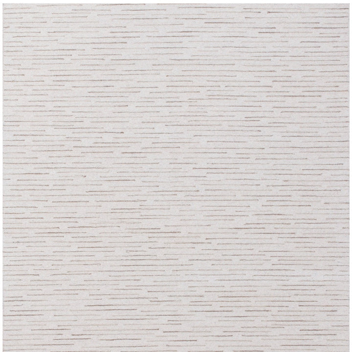 10' x 14' Beige and Ivory Wool Striped Hand Tufted Area Rug