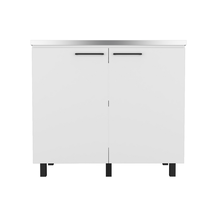 39" White Accent Cabinet With Two Shelves