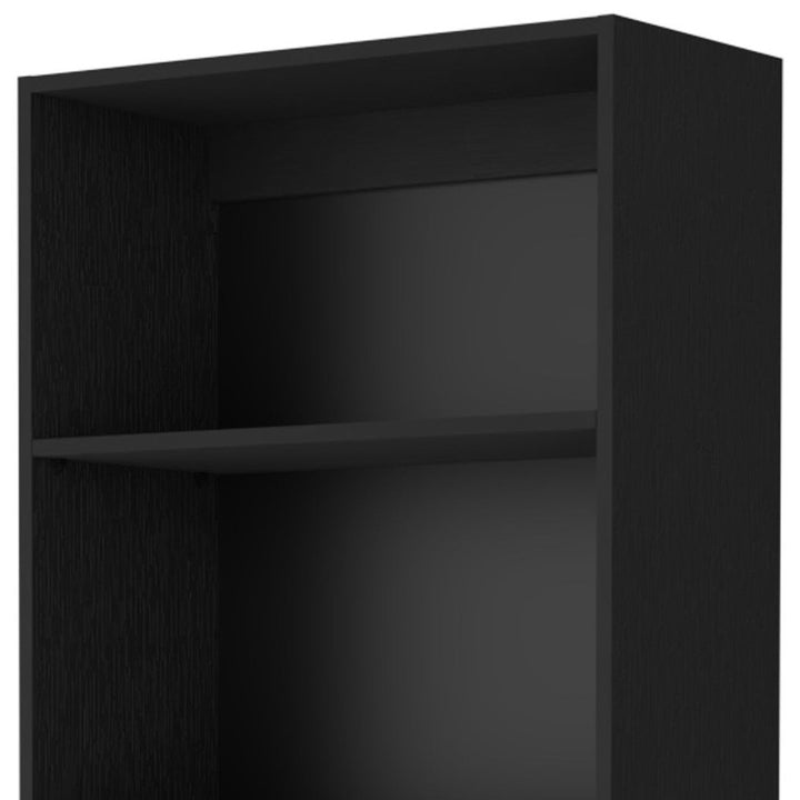 71" Black Five Tier Bookcase