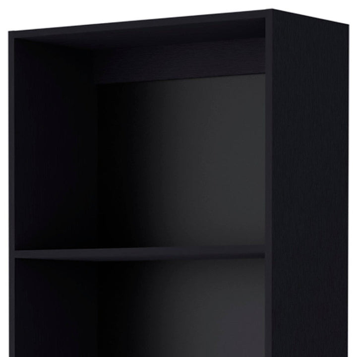 71" Black Four Tier Bookcase