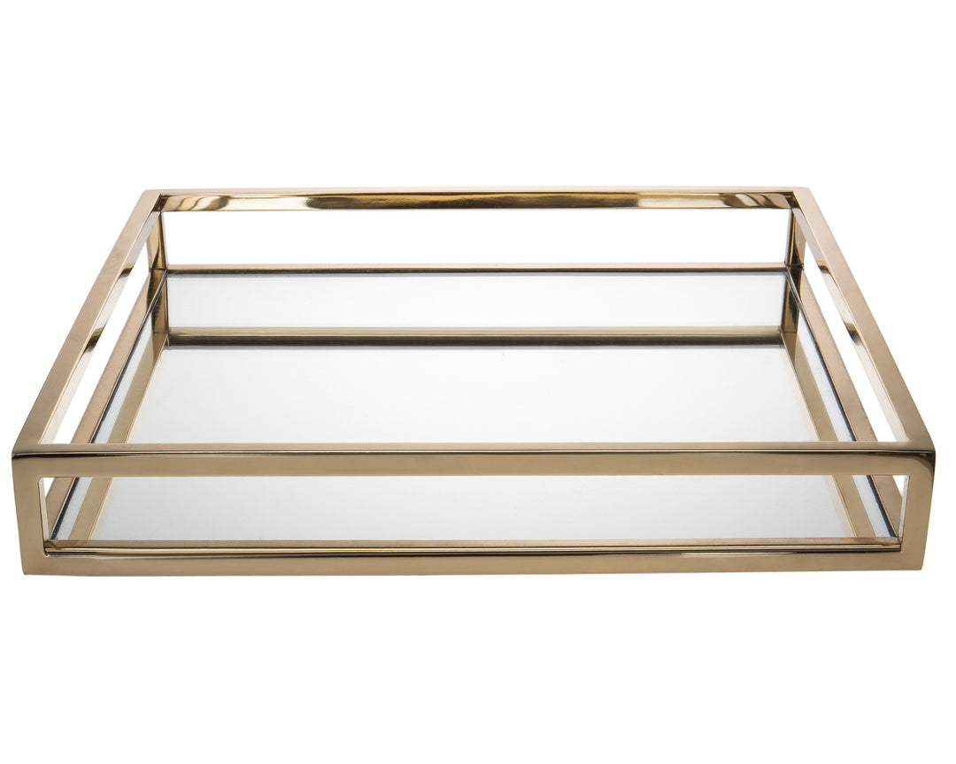 14" Gold Square Metal Serving Tray