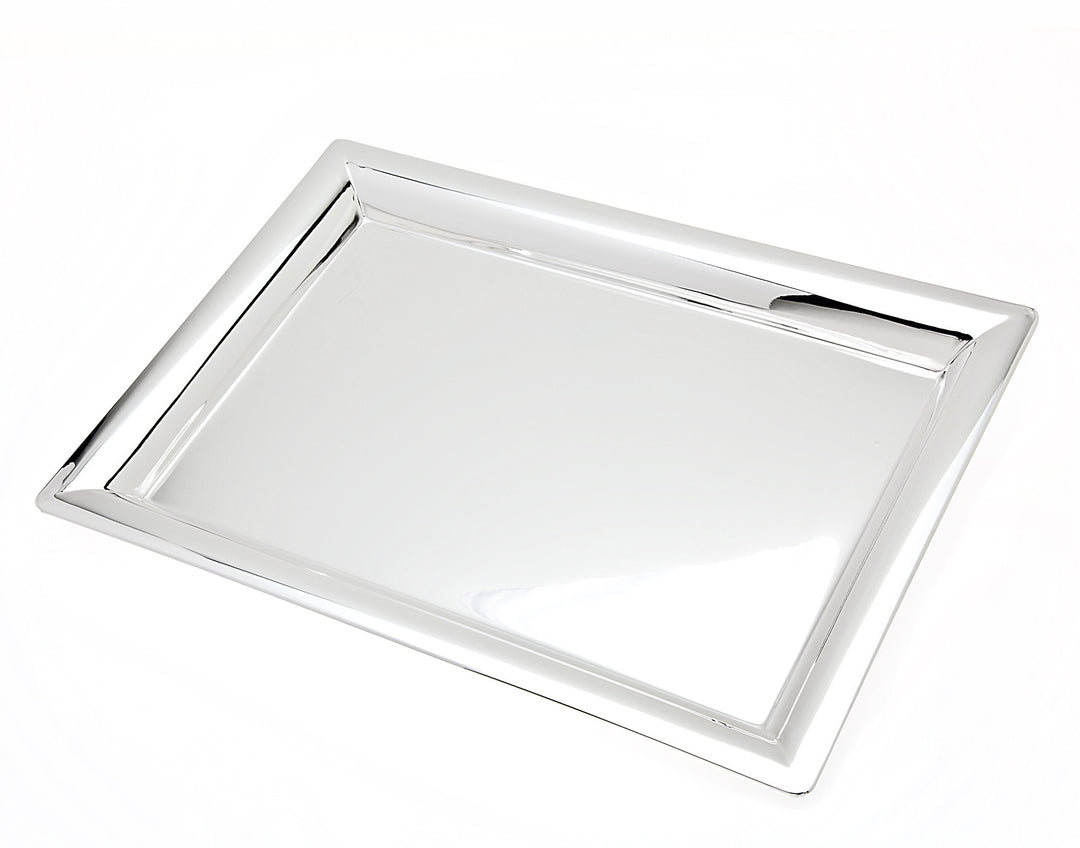 16" Silver Stainless Steel Serving Tray