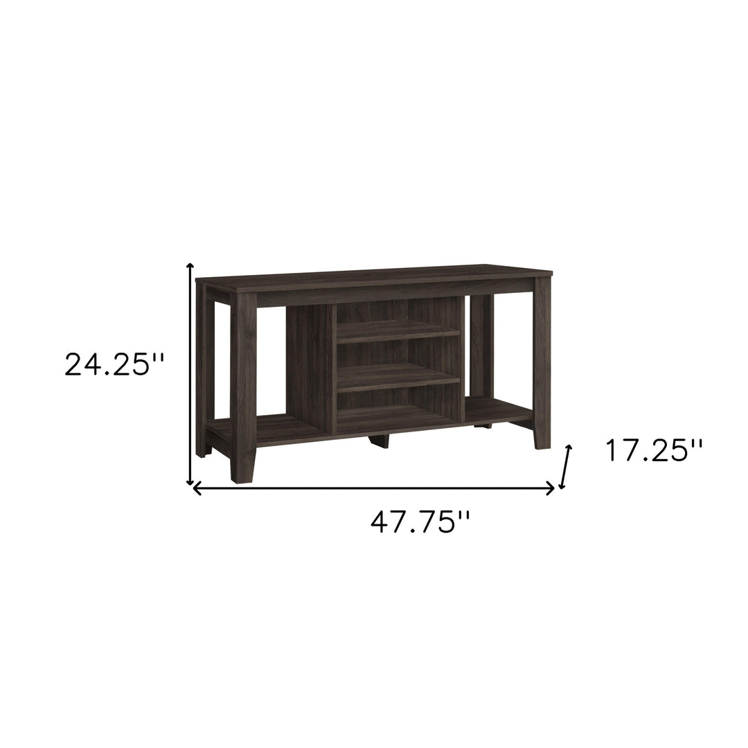 48" Brown Open Shelving TV Stand