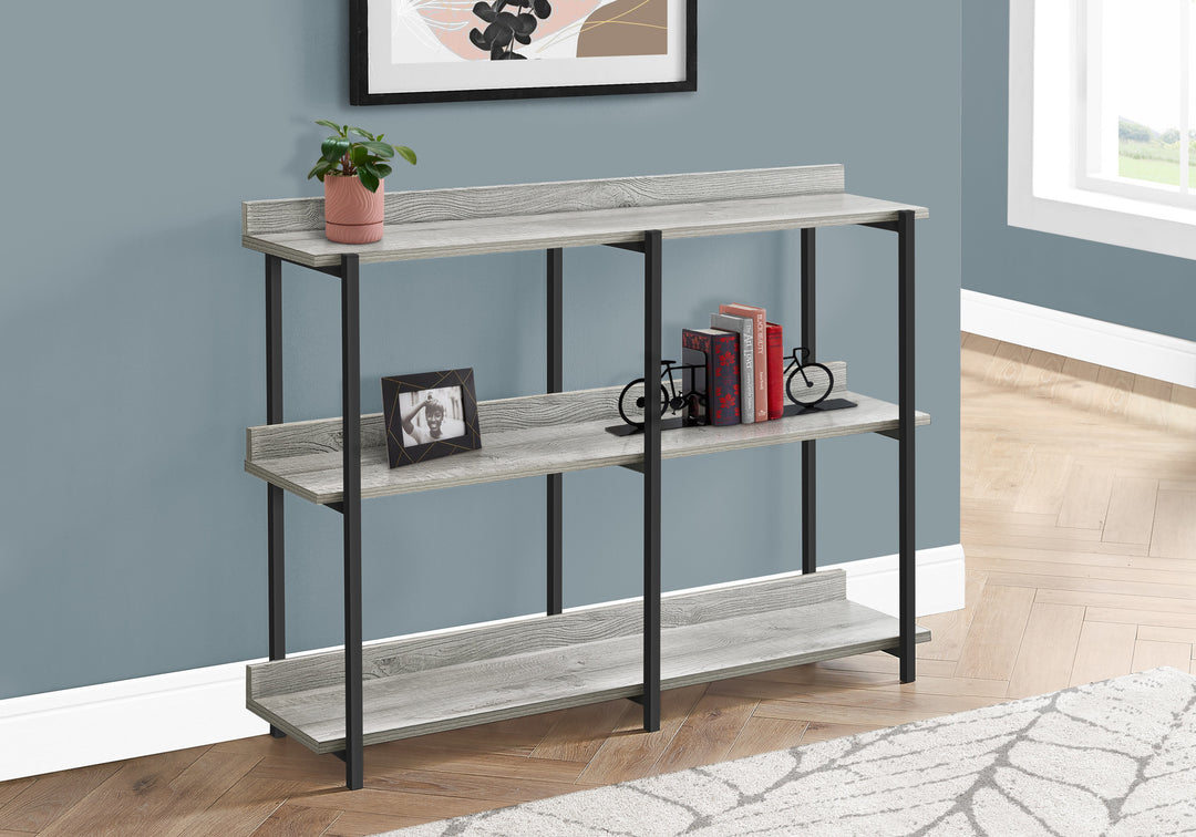 34" Black And Gray End Table With Three Shelves