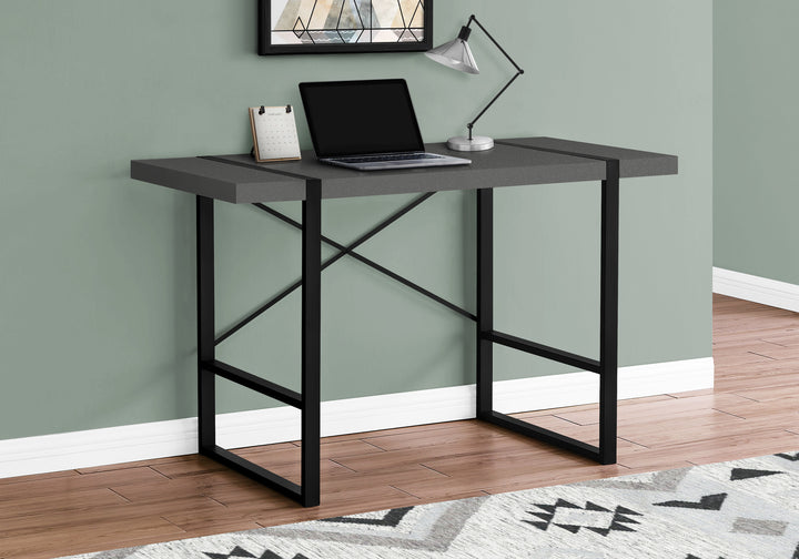 49" Gray and Black Computer Desk