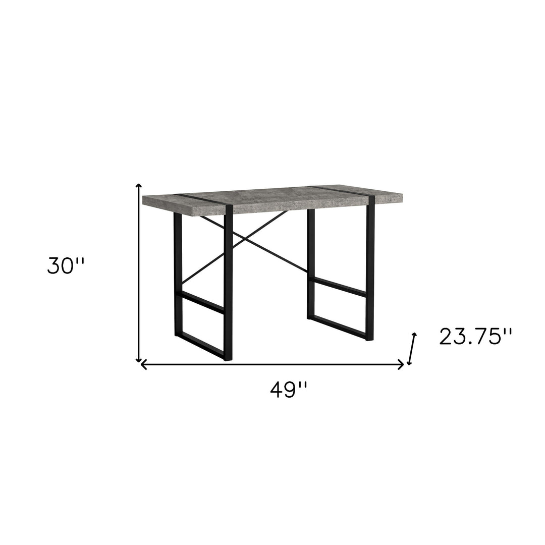 49" Gray and Black Computer Desk