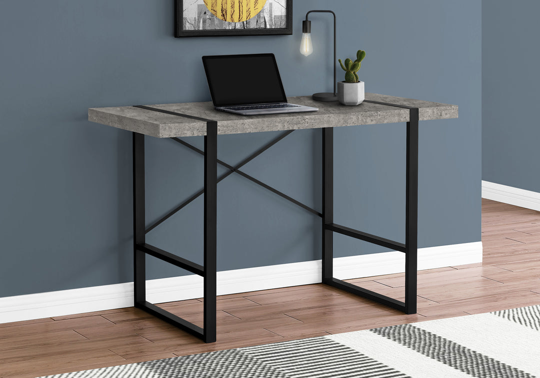 49" Gray and Black Computer Desk