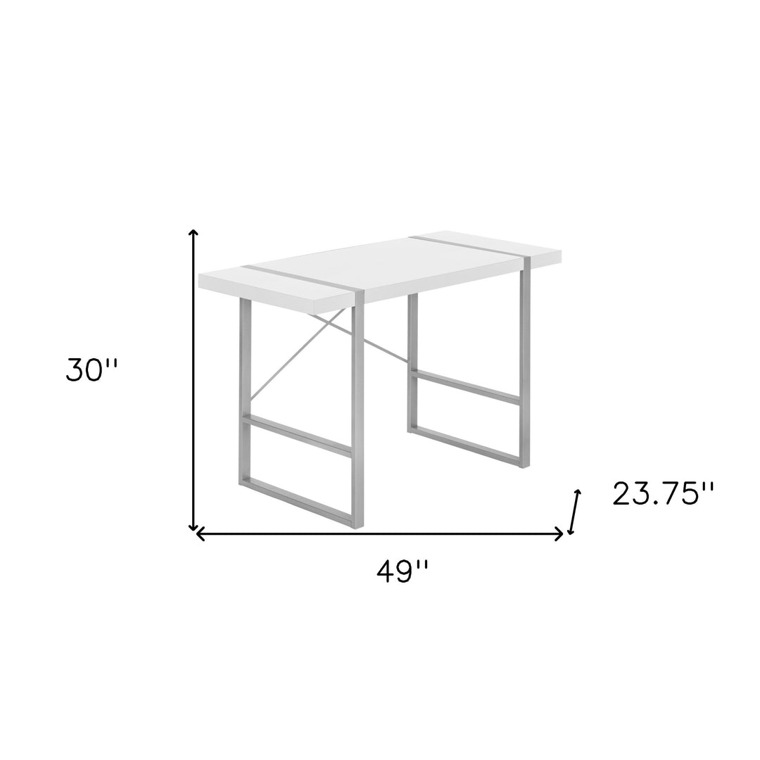 49" White and Gray Computer Desk