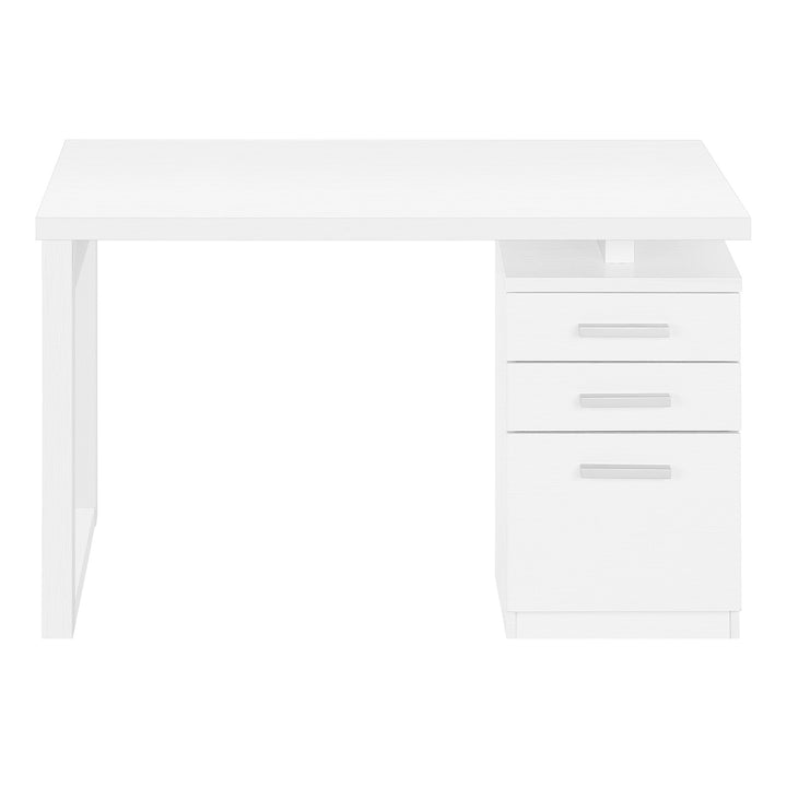 47" White Computer Desk With Three Drawers