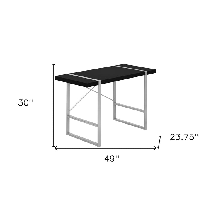 49" Black and Gray Computer Desk