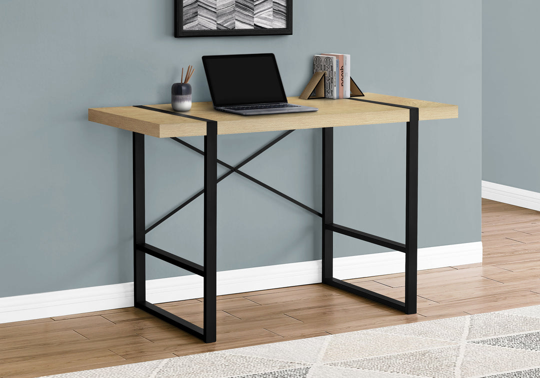 49" Natural and Black Computer Desk