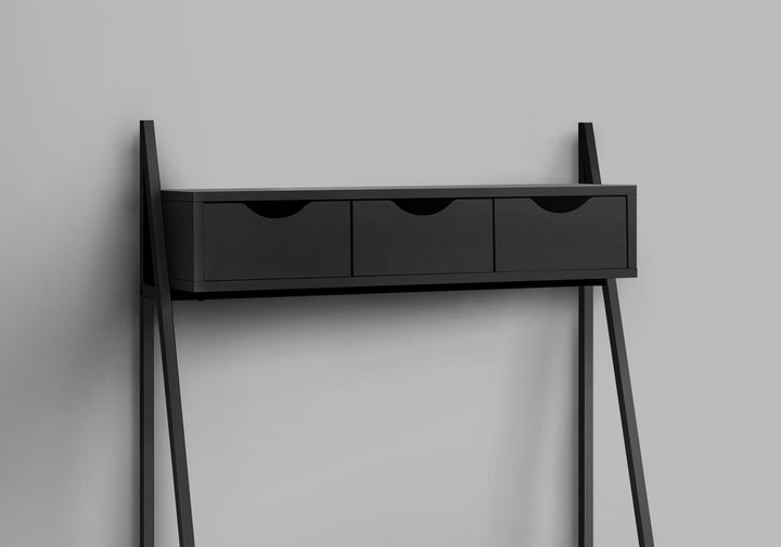 32" Black Computer Desk With Four Drawers