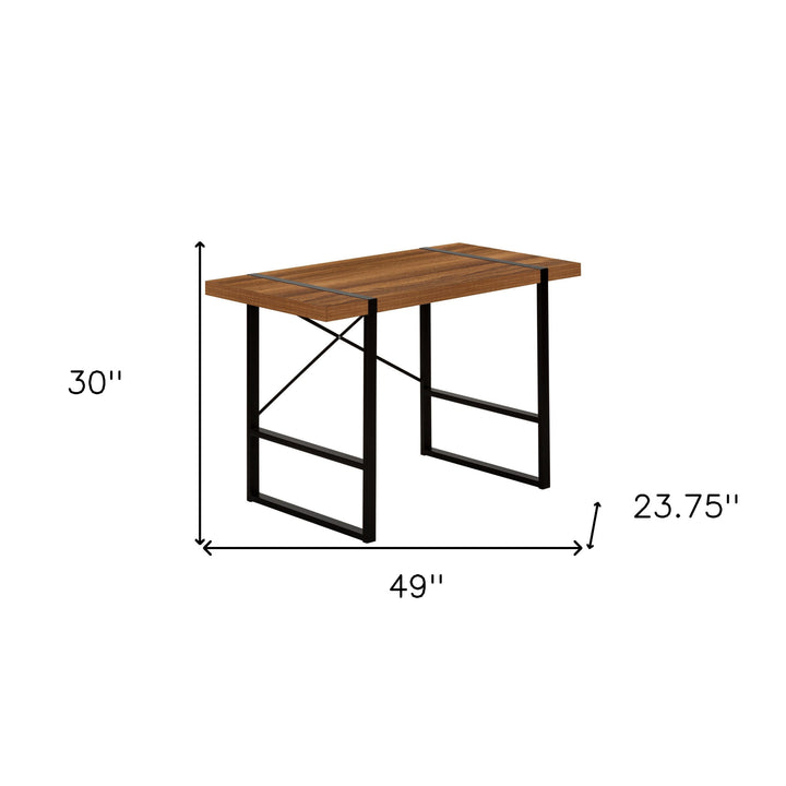 49" Brown and Black Computer Desk